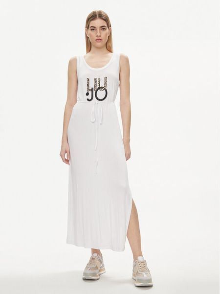 Liu Jo Sukienka dzianinowa VA4140 JS360 Biały Regular Fit. Białe sukienki damskie Liu Jo, m, bez wzorów, z dzianiny, bez kołnierzyka, bez ramiączek. Za 259.99 zł.