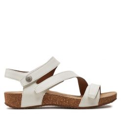 Sandały Josef Seibel. Białe sandały damskie Josef Seibel, bez wzorów, bez obcasa, na płaskiej podeszwie, bez zapięcia. Za 359.99 zł.