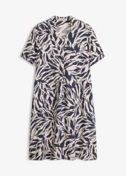 Sukienka z zakładką, z lejącej wiskozy. Niebieskie sukienki damskie bonprix, bez wzorów, z wiskozy, eleganckie, bez kołnierzyka, bez ramiączek. Za 139.99 zł.