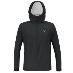 Kurtka Sportowa Męska Salewa Puez 2.5L Ptx. Czarne kurtki sportowe męskie Salewa, l, bez wzorów, z materiału, z kapturem, trekkingowe. Za 575.30 zł.