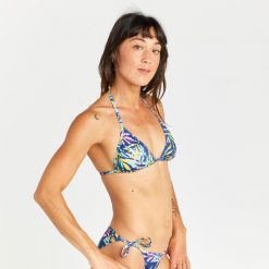 Góra kostiumu kąpielowego surfingowego damska Olaian Mae Cuty. Bikini OLAIAN, xs, bez wzorów, z elastanu. W wyprzedaży za 19.99 zł.