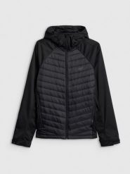 4F Kurtka softshell wiatroodporna membrana 5000 męska - czarna S. Czarne kurtki męskie 4F, l, bez wzorów, ze skóry, bez kaptura. Za 299.99 zł.
