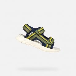Sandały GEOX J SANDAL AIRADYUM BO Zielony. Niebieskie sandały męskie Geox, na lato, bez wzorów, z tkaniny, bez zapięcia. Za 207.99 zł.
