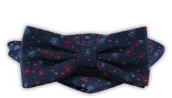 Mucha Męska z Poszetką - Alties - Granat w Kwiatki. Niebieskie krawaty i muchy Alties, bez wzorów, eleganckie. Za 54.00 zł.