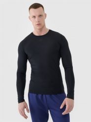 4F Longsleeve treningowy szybkoschnący męski - czarny L. Czarne koszulki sportowe męskie 4F, l, bez wzorów, z dzianiny, bez ramiączek, na fitness i siłownię. Za 129.99 zł.