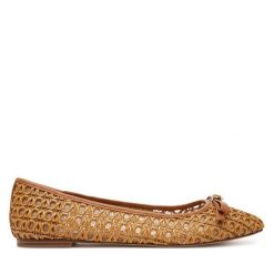 Baleriny TWINSET. Brązowe balerinki damskie Twinset, bez wzorów, bez obcasa, bez zapięcia. Za 519.99 zł.