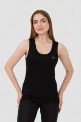 EMPORIO ARMANI Czarny top. Czarne topy damskie Emporio Armani, xs, bez wzorów, bez kołnierzyka, bez ramiączek. W wyprzedaży za 191.99 zł.