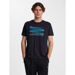 Koszulka Hummel Pulse Graphic. Czarne koszulki sportowe męskie Hummel, bez wzorów, bez ramiączek, na fitness i siłownię. Za 147.00 zł.