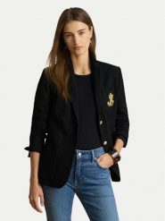 LAUREN RALPH LAUREN Marynarka Bullion 200797305500 Czarny Regular Fit. Czarne marynarki i żakiety damskie Lauren Ralph Lauren, bez wzorów, z bawełny, bez kołnierzyka, bez ramiączek. Za 1,499.00 zł.
