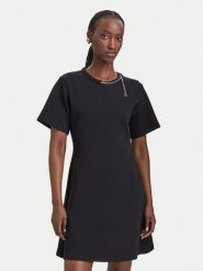 HUGO Sukienka codzienna Neriet 50568544 Czarny Slim Fit. Czarne sukienki damskie Hugo, na co dzień, xs, bez wzorów, z bawełny, bez kołnierzyka, bez ramiączek, proste. Za 799.99 zł.