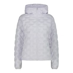 Damska kurtka z kapturem CMP. Białe kurtki sportowe damskie CMP, bez wzorów, z puchu, bez ramiączek, z kapturem, narciarskie. Za 649.00 zł.