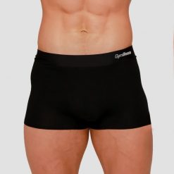 Bokserki męskie regular czarne Soft 2Pack. Czarne bokserki męskie GYMBEAM, bez wzorów, z elastanu. Za 68.90 zł.