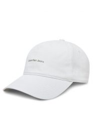 Calvin Klein Jeans Czapka z daszkiem Printed Monologo Cap LV04K5027G Biały. Białe czapki damskie Calvin Klein Jeans, bez wzorów, z bawełny. Za 79.99 zł.