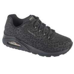 Buty sportowe Sneakersy damskie, Uno Kat Neato. Czarne obuwie sportowe damskie Skechers, bez wzorów, bez zapięcia, trekkingowe. Za 369.99 zł.