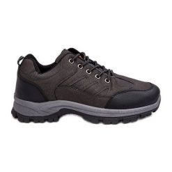WR1 Męskie Buty Trekkingowe Sportowe Czarne Alveze. Czarne trekkingi męskie na jesień, z gumy, przed kostkę, bez zapięcia. Za 164.01 zł.
