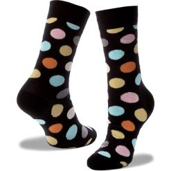 Skarpety Wysokie Unisex HAPPY SOCKS - BD01-099 Czarny Kolorowy. Czarne skarpetki damskie Happy Socks, bez wzorów, z bawełny. Za 39.90 zł.