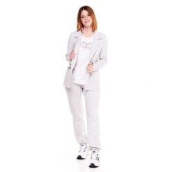 Kurtka z bawełna na co dzień na siłownię. Szare kurtki sportowe damskie LEONE 1947 APPAREL, bez wzorów, z bawełny, bez ramiączek, bez kaptura, na fitness i siłownię. Za 412.58 zł.