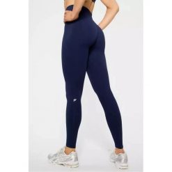 FABLETICS Damskie Legginsy Sportowe Wysoki Stan Seamless Scrunch. Niebieskie legginsy sportowe damskie FABLETICS, l, bez wzorów, z materiału, z podwyższonym stanem, długie, na fitness i siłownię. Za 299.99 zł.