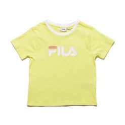 Koszulka sportowa damska Fila Salome Tee. Żółte koszulki sportowe damskie Fila, xs, bez wzorów, z bawełny, bez ramiączek. W wyprzedaży za 59.00 zł.