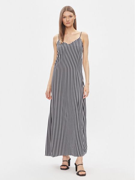 Tommy Hilfiger Sukienka letnia WW0WW41780 Granatowy Regular Fit. Niebieskie sukienki damskie Tommy Hilfiger, na lato, bez wzorów, z wiskozy, bez kołnierzyka, bez ramiączek. Za 729.99 zł.