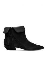 GINO ROSSI Botki EO-26124-03 Czarny. Czarne botki damskie Gino Rossi, bez wzorów, ze skóry, bez obcasa, na słupku, bez zapięcia. Za 399.99 zł.
