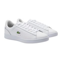 Sneakersy męskie Carnaby Set buty sportowe tenisówki trampki białe. Białe trampki męskie Lacoste, bez wzorów, ze skóry, sportowe, bez zapięcia. Za 419.00 zł.