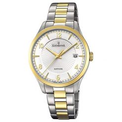 Zegarek "C4631-1" w kolorze srebrno-złotym. Szare, analogowe zegarki męskie Michael Kors, Fossil, bez wzorów, ze stali. W wyprzedaży za 849.95 zł.
