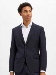BOSS marynarka z czystej wełny z systemu modułowego Mężczyźni Slim Fit wełna ze strzyży niebieski, 102. Niebieskie garnitury męskie Boss, m, bez wzorów, z wełny. Za 1,599.95 zł.