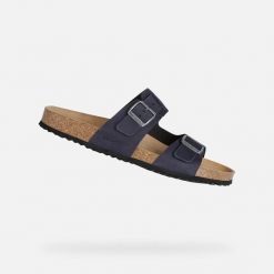 Sandały Geox Ghita. Brązowe sandały męskie Geox, na lato, bez wzorów, bez zapięcia. Za 341.50 zł.
