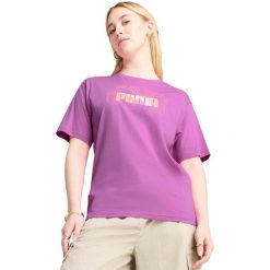 Koszulka Puma Graphics Stacked No. 1 Logo Relaxed Tee, Kobiety. Fioletowe koszulki sportowe damskie Puma, m, bez wzorów, z bawełny, bez ramiączek. Za 290.00 zł.