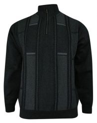 Sweter Popielaty, z Wysoką Stójką, Góra Zapinana na Zamek, Wzór Geometryczny, Męski. Szare swetry męskie Kings, m, bez wzorów, z bawełny, klasyczne, bez kołnierzyka, bez ramiączek. Za 267.00 zł.