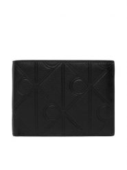 Calvin Klein Portfel Xl Emblem Aop Emboss Trifold LV04D1235G Czarny. Czarne portfele męskie Calvin Klein, bez wzorów, ze skóry. Za 369.99 zł.