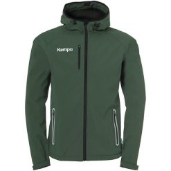 Kurtka softshell Kempa. Czarne kurtki sportowe męskie Kempa, m, bez wzorów, z softshellu, bez kaptura. W wyprzedaży za 388.45 zł.