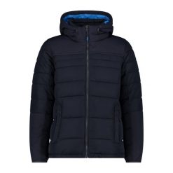 Kurtka z kapturem CMP Feel Warm Flock. Niebieskie kurtki męskie CMP, na zimę, l, bez wzorów, z materiału, eleganckie, z kapturem. Za 616.55 zł.
