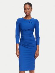 Rinascimento Sukienka koktajlowa CFC0130327003 Niebieski Slim Fit. Niebieskie sukienki damskie Rinascimento, s, bez wzorów, z syntetyku, wizytowe, bez kołnierzyka, bez ramiączek. Za 529.99 zł.