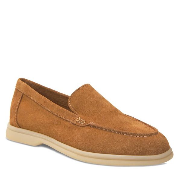 Półbuty GINO ROSSI. Brązowe buty wizytowe męskie Gino Rossi, bez wzorów, bez obcasa, bez zapięcia. Za 260.99 zł.
