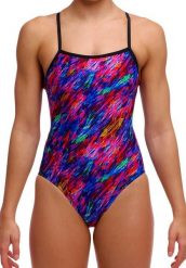 Strój do pływania menstruacyjny FUNKITA Big Bang - Swim Secure Single Strap. Brązowe stroje kąpielowe damskie Funkita, s, bez wzorów, z elastanu. Za 289.00 zł.