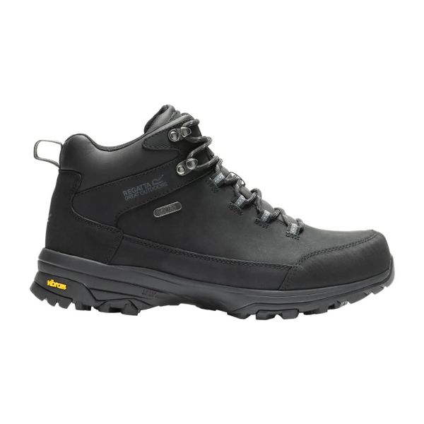 Męskie skórzane buty trekkingowe Burrell. Brązowe trekkingi męskie Regatta, z materiału, bez zapięcia. Za 549.99 zł.