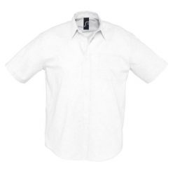 Męska Koszula Z Krótkim Rękawem Brisbane Oxford. Niebieskie koszule męskie SOL'S, m, bez wzorów, casualowe, bez kołnierzyka, bez ramiączek. Za 156.99 zł.