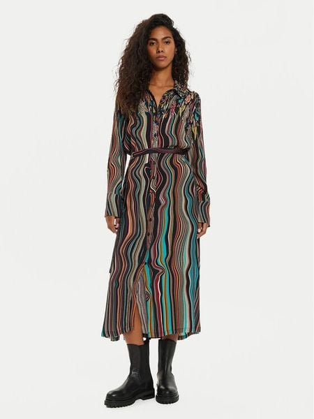 Desigual Sukienka koszulowa Charlotte 24WWVW65 Kolorowy Regular Fit. Sukienki damskie Desigual, s, bez wzorów, z wiskozy, bez kołnierzyka, bez ramiączek, koszulowe. Za 319.99 zł.