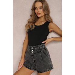 Czarny Top Bawełniany Parthothea. Czarne topy damskie Renee, l, bez wzorów, z bawełny, klasyczne, bez kołnierzyka, bez ramiączek. Za 19.99 zł.