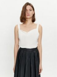 Marella Top Odilia 2413161182 Biały Regular Fit. Białe topy damskie Marella, bez wzorów, z jedwabiu, bez kołnierzyka, bez ramiączek. Za 449.99 zł.