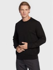 Boss Sweter Botto-L 50476364 Czarny Regular Fit. Czarne swetry męskie Boss, l, bez wzorów, z wełny, bez kołnierzyka, bez ramiączek. Za 419.99 zł.