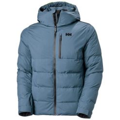 Kurtka puchowa Helly Hansen Kvitfjell. Niebieskie kurtki sportowe męskie Helly Hansen, na zimę, m, bez wzorów, z puchu, bez kaptura, narciarskie. W wyprzedaży za 1,411.90 zł.