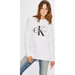 Calvin Klein Jeans - Bluza. Zielone bluzy damskie Calvin Klein Jeans, l, bez wzorów, z bawełny, bez ramiączek, z kapturem. Za 399.90 zł.