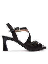 Hispanitas Sandały HV264814 C002 Czarny. Czarne sandały damskie Hispanitas, bez wzorów, ze skóry, bez obcasa, na słupku, bez zapięcia. Za 619.99 zł.