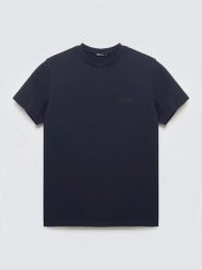 Koszulka męska z nadrukiem na piersi granatowa Serer 403. Niebieskie t-shirty męskie BIG STAR, l, bez wzorów, z bawełny, bez kołnierzyka, bez ramiączek. Za 99.99 zł.