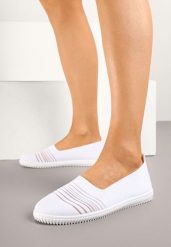 Białe Tenisówki Ozdobione Paskami Heloti. Białe trampki i tenisówki damskie Renee, bez wzorów, z jeansu, bez zapięcia. Za 49.99 zł.