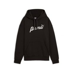 Bluza damska z kapturem Puma ESS+ Script. Białe bluzy damskie Puma, l, bez wzorów, z bawełny, bez ramiączek, z kapturem. Za 253.30 zł.