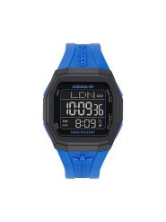 Adidas Zegarek Tech One AOST24565 Niebieski. Niebieskie, cyfrowe zegarki męskie Adidas, bez wzorów. Za 299.99 zł.